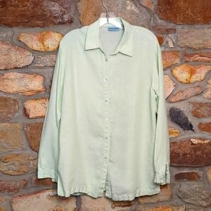 Marsh landing green 100% linen shirt